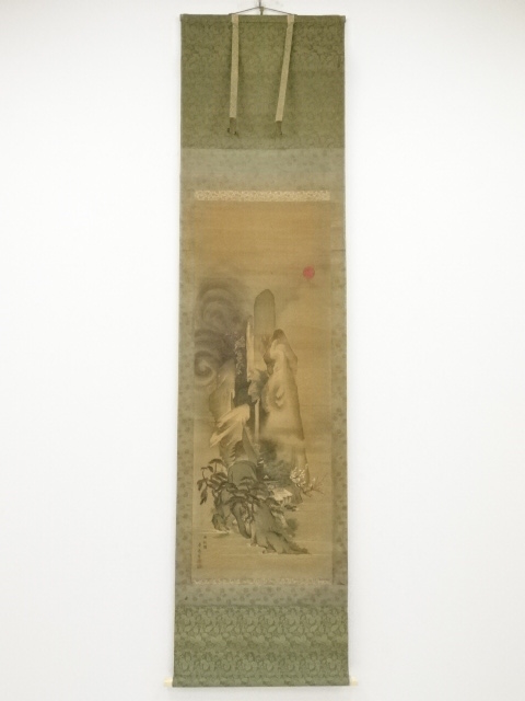 JAPANESE HANGING SCROLL / HAND PAINTED / MT. HORAI
